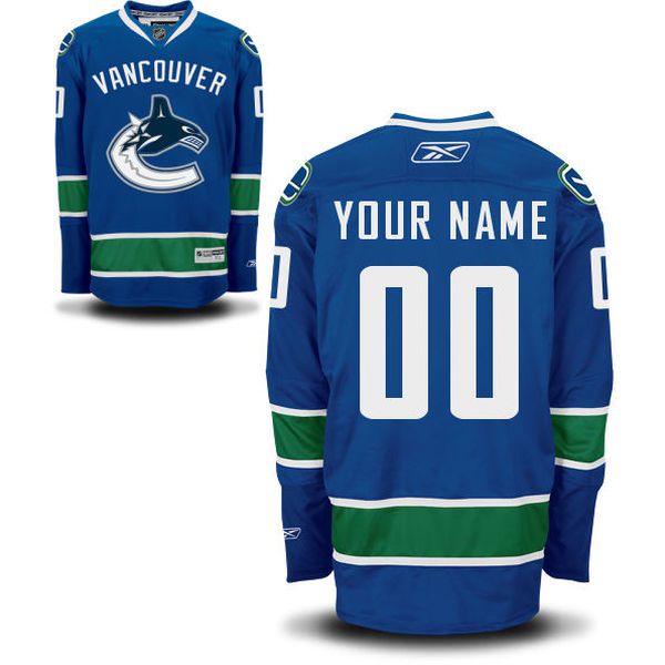 Reebok Vancouver Canucks Men Premier Home Custom NHL Jersey - Blue->->Custom Jersey